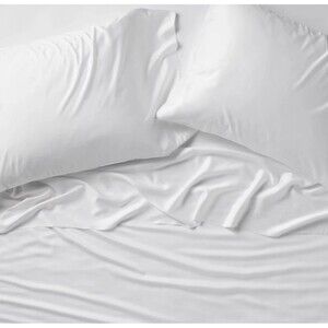 Queen 400 Thread Count Rayon from Bamboo Sheet Set White - Casaluna